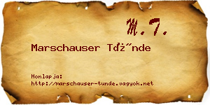 Marschauser Tünde névjegykártya